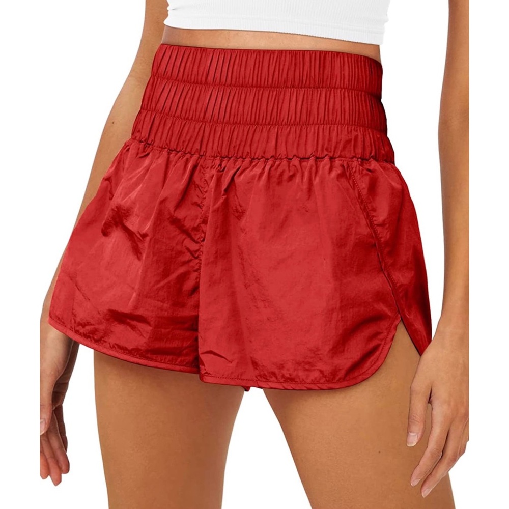 NWOT Red High Waisted Athletic Shorts | Medium
